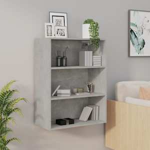 Viseča stenska omarica betonsko siva 69,5x32,5x90 cm