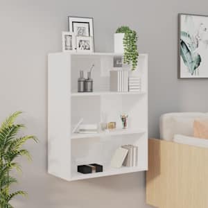 Závěsná nástěnná skříňka bílá s vysokým leskem 69,5x32,5x90 cm - obrázek 1