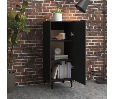 vidaXL Skjenk svart 34,5x34x90 cm konstruert tre