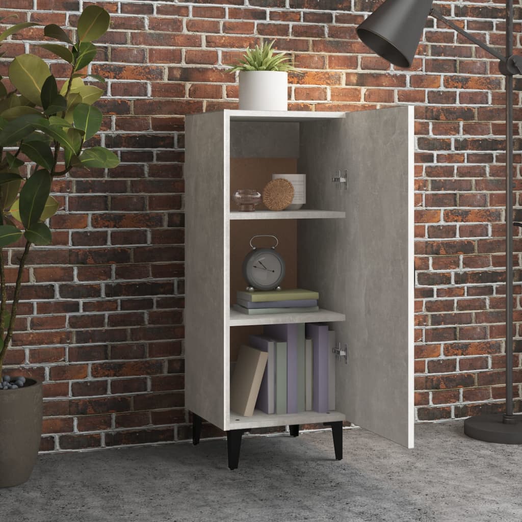 vidaXL Dressoir 34,5x34x90 cm bewerkt hout betongrijs afbeelding