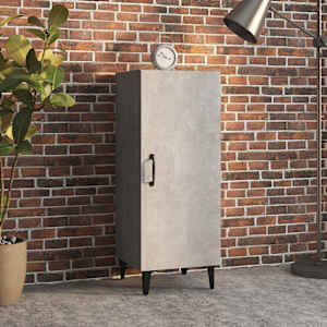 Komoda betonsko siva 34,5x34x90 cm konstruiran les