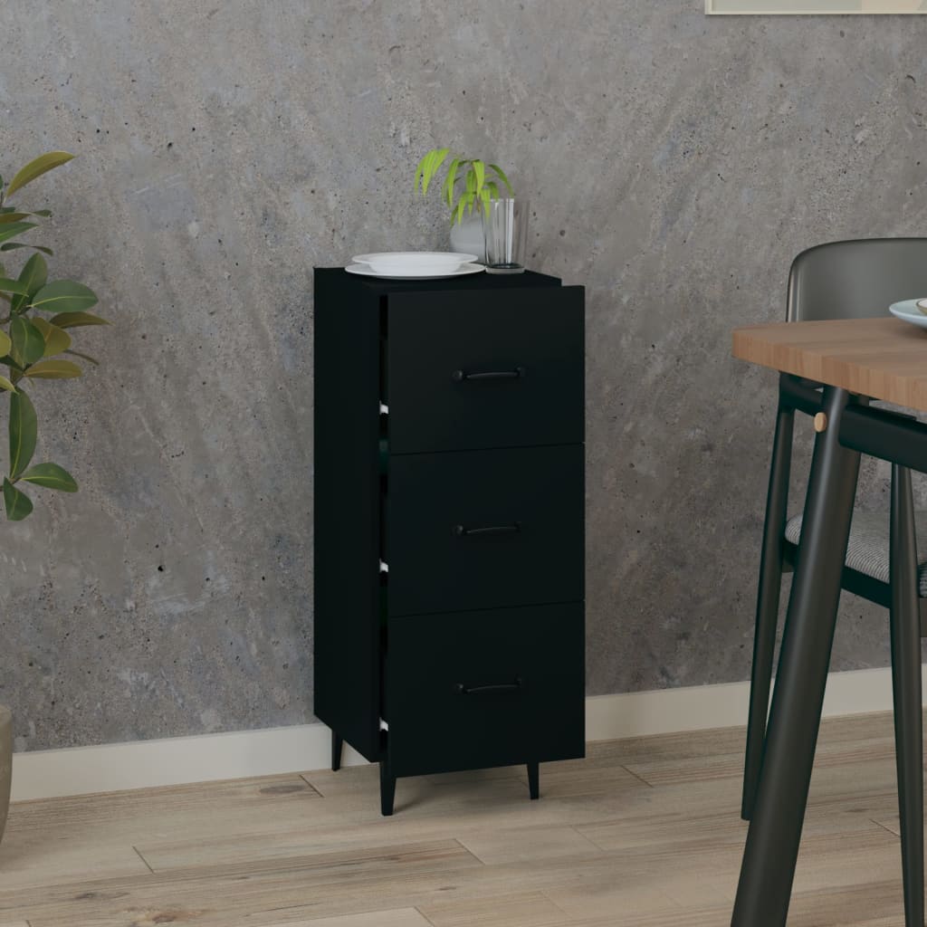 Thumbnail - vidaXL Sideboard Schwarz 34,5x34x90 cm Holzwerkstoff