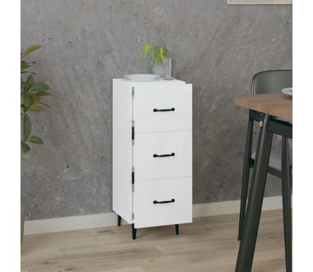 vidaXL Sideboard High Gloss White 34.5x34x90 cm Engineered Wood
