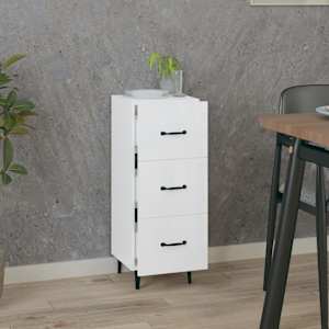 vidaXL Sideboard High Gloss White 34.5x34x90 cm Engineered Wood