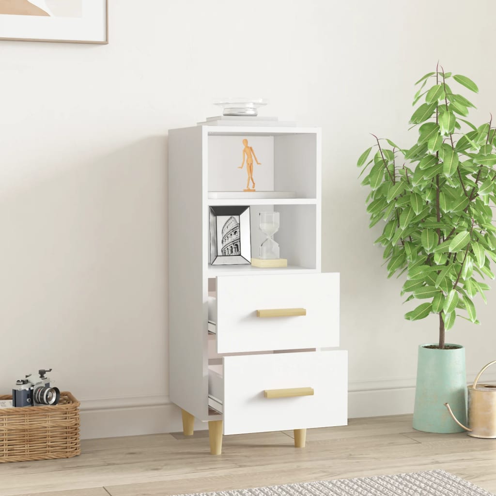 vidaXL Dressoir 34,5x34x90 cm bewerkt hout wit