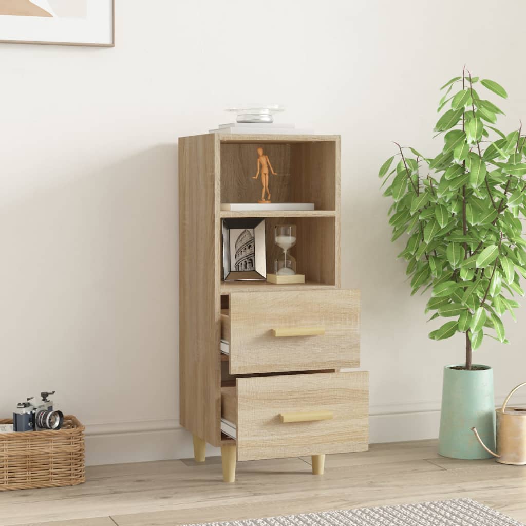 vidaXL Dressoir 34,5x34x90 cm bewerkt hout sonoma eikenkleurig