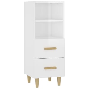 Příborník bílý s vysokým leskem 34,5x34x90 cm kompozitní dřevo - obrázek 2