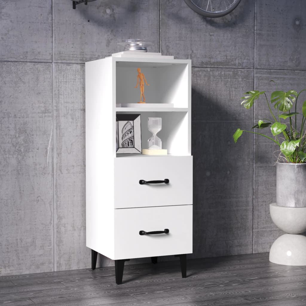 vidaXL Buffet Blanc 34,5x34x90 cm Bois d'ingénierie