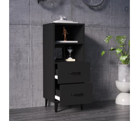 vidaXL Sideboard Schwarz 34,5x34x90 cm Holzwerkstoff