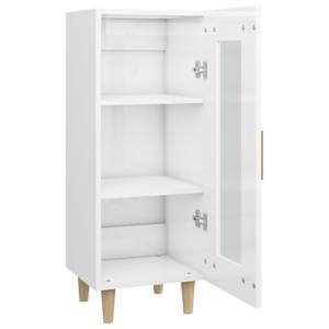 Příborník bílý s vysokým leskem 34,5x34x90 cm kompozitní dřevo - obrázek 8