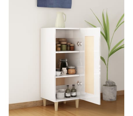 vidaXL Ντουλάπι Γυαλιστερό Λευκό 34,5x34x90 εκ. Επεξεργασμένο Ξύλο