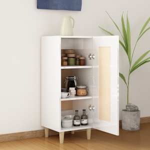 vidaXL Ντουλάπι Γυαλιστερό Λευκό 34,5x34x90 εκ. Επεξεργασμένο Ξύλο
