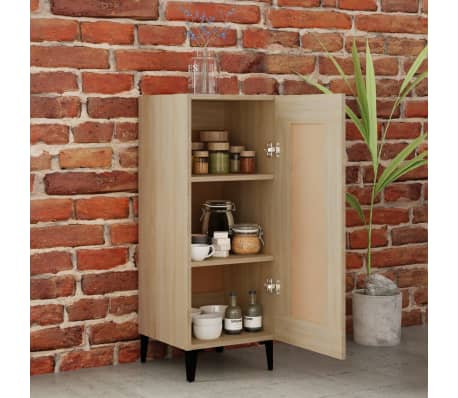 vidaXL Skjenk sonoma eik 34,5x34x90 cm konstruert tre