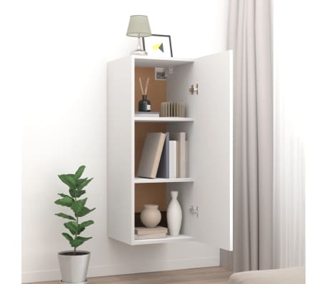 vidaXL Wandkast 34,5x34x90 cm bewerkt hout wit