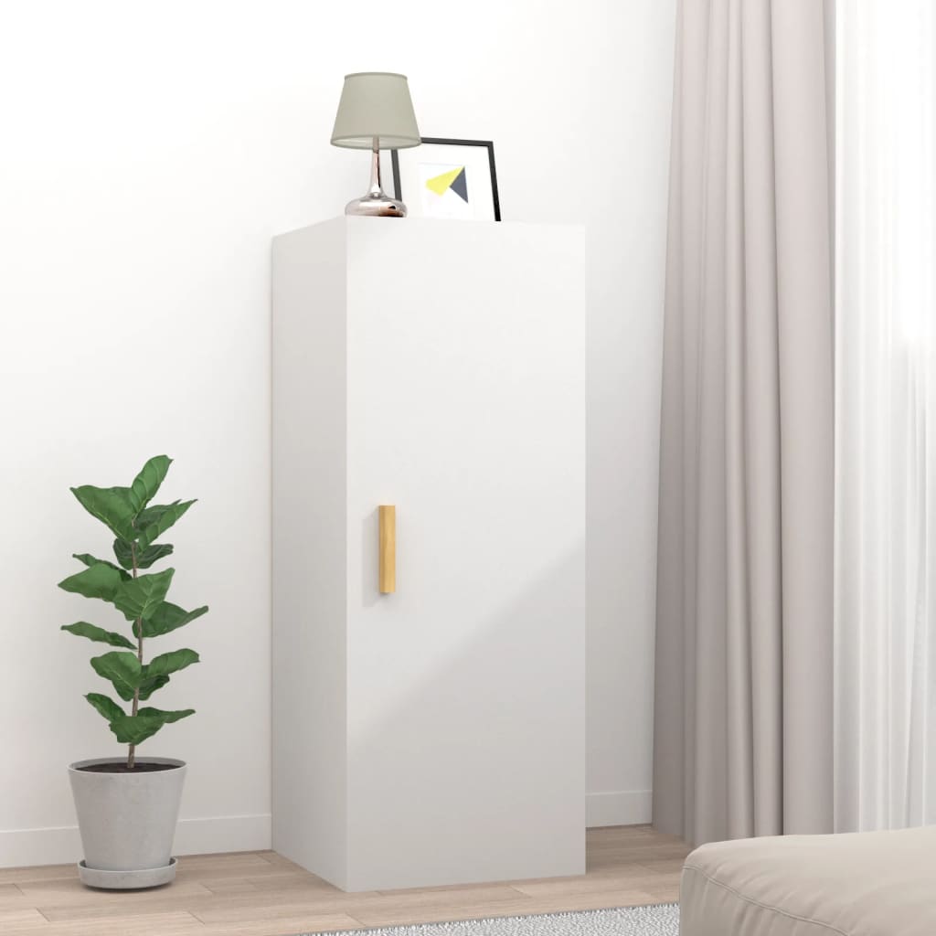 vidaXL Dulap de perete, alb, 34,5x34x90 cm, lemn compozit