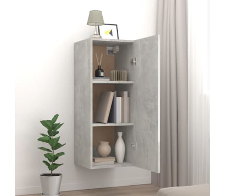 vidaXL seinakapp, betoonhall, 34,5 x 34 x 90 cm, tehispuit