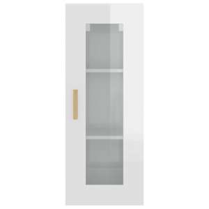 Závěsná nástěnná skříňka bílá s vysokým leskem 34,5x34x90 cm - obrázek 7