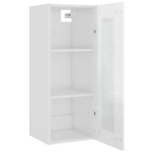 Závěsná nástěnná skříňka bílá s vysokým leskem 34,5x34x90 cm - obrázek 9