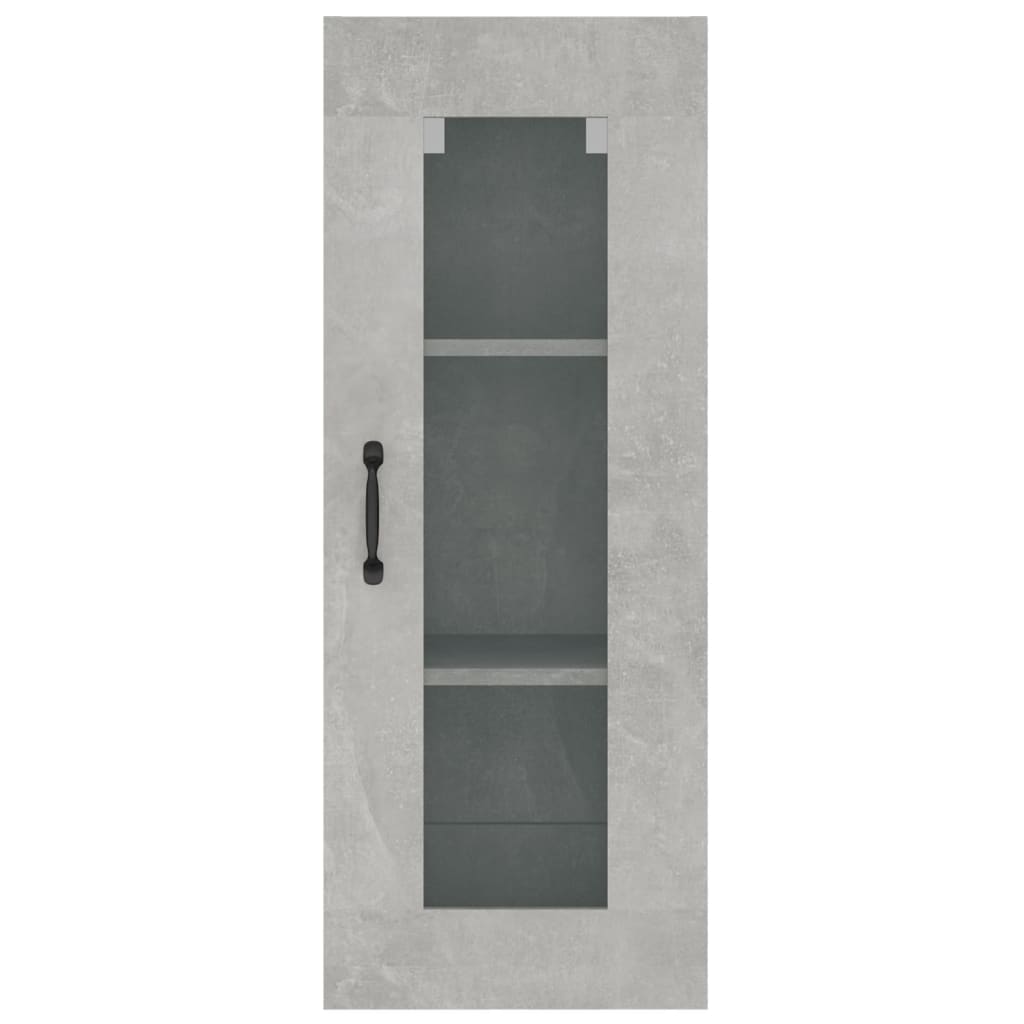 Dulap de perete suspendat, gri beton, 34,5x34x90 cm