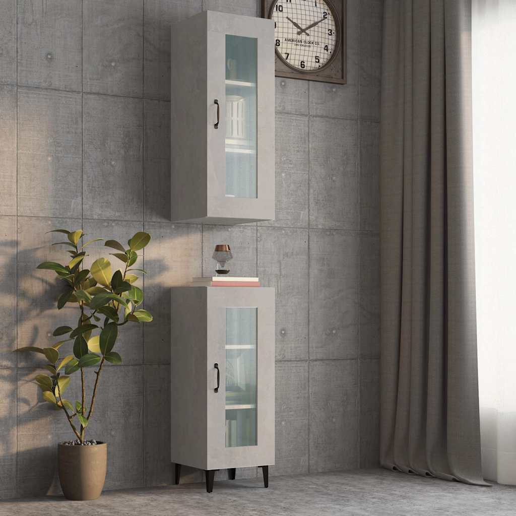 vidaXL Szafka wisz�ca, szaro�� betonu, 34,5x34x90 cm