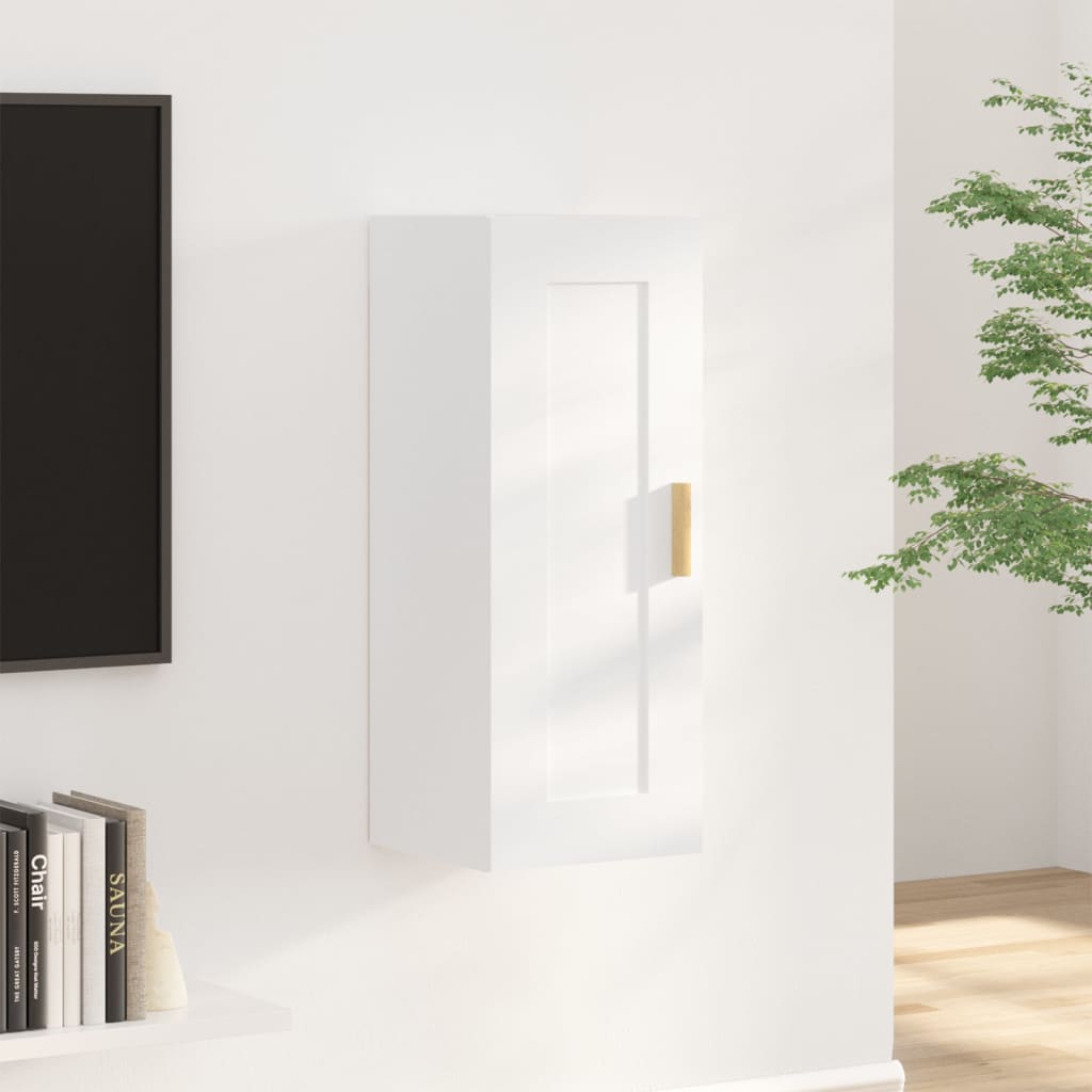 vidaXL Dulap de perete, alb, 35x34x90 cm, lemn prelucrat