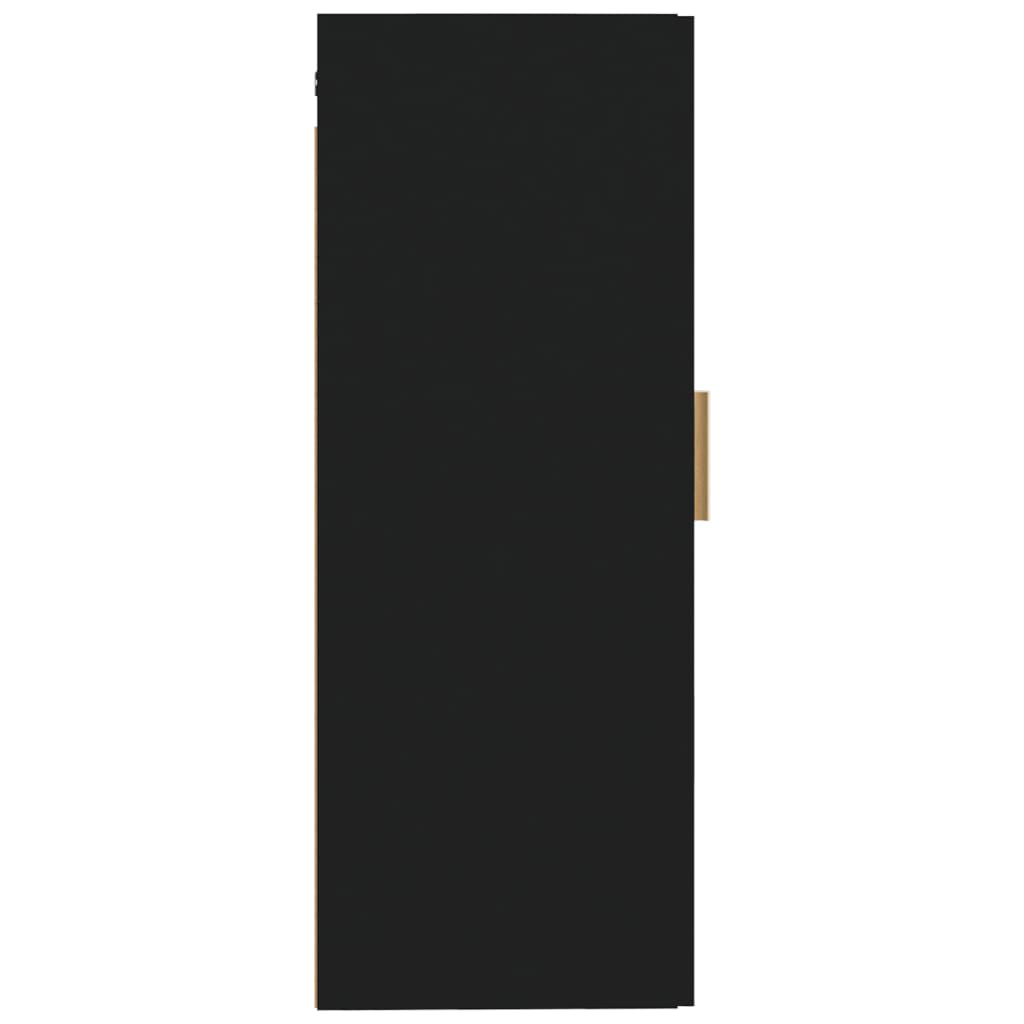  Nástenná skrinka čierna 35x34x90 cm spracované drevo