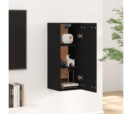 vidaXL Veggskap svart 35x34x90 cm konstruert tre