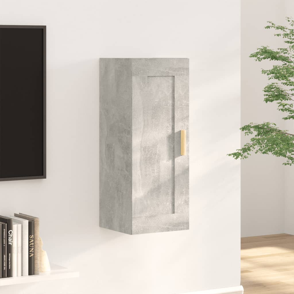 sienas skapītis, betona pelēks, 35x34x90 cm, inženierijas koks | Stepinfit.lv