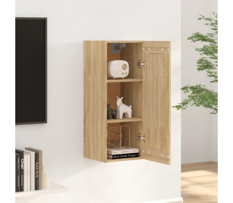 vidaXL Hanging Cabinet Sonoma Oak 35x34x90 cm Engineered Wood