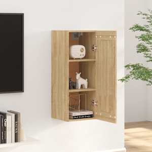 vidaXL Hanging Cabinet Sonoma Oak 35x34x90 cm Engineered Wood