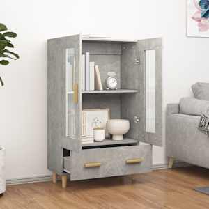 Komoda betonově šedá 70 x 31 x 115 cm kompozitní dřevo - obrázek 3