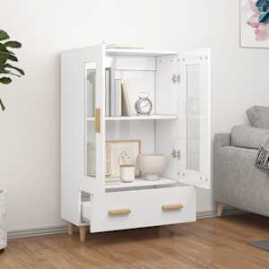 vidaXL Highboard High Gloss White 70x31x115 cm Engineered Wood