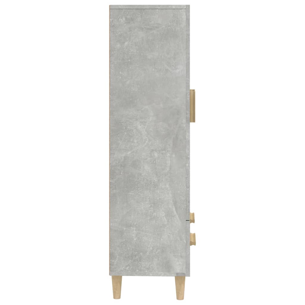  Vysoká skrinka betónovo sivá 70x31x115 cm spracované drevo
