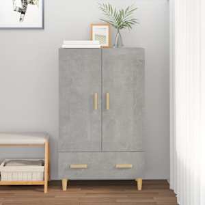 Komoda betonově šedá 70 x 31 x 115 cm kompozitní dřevo - obrázek 1