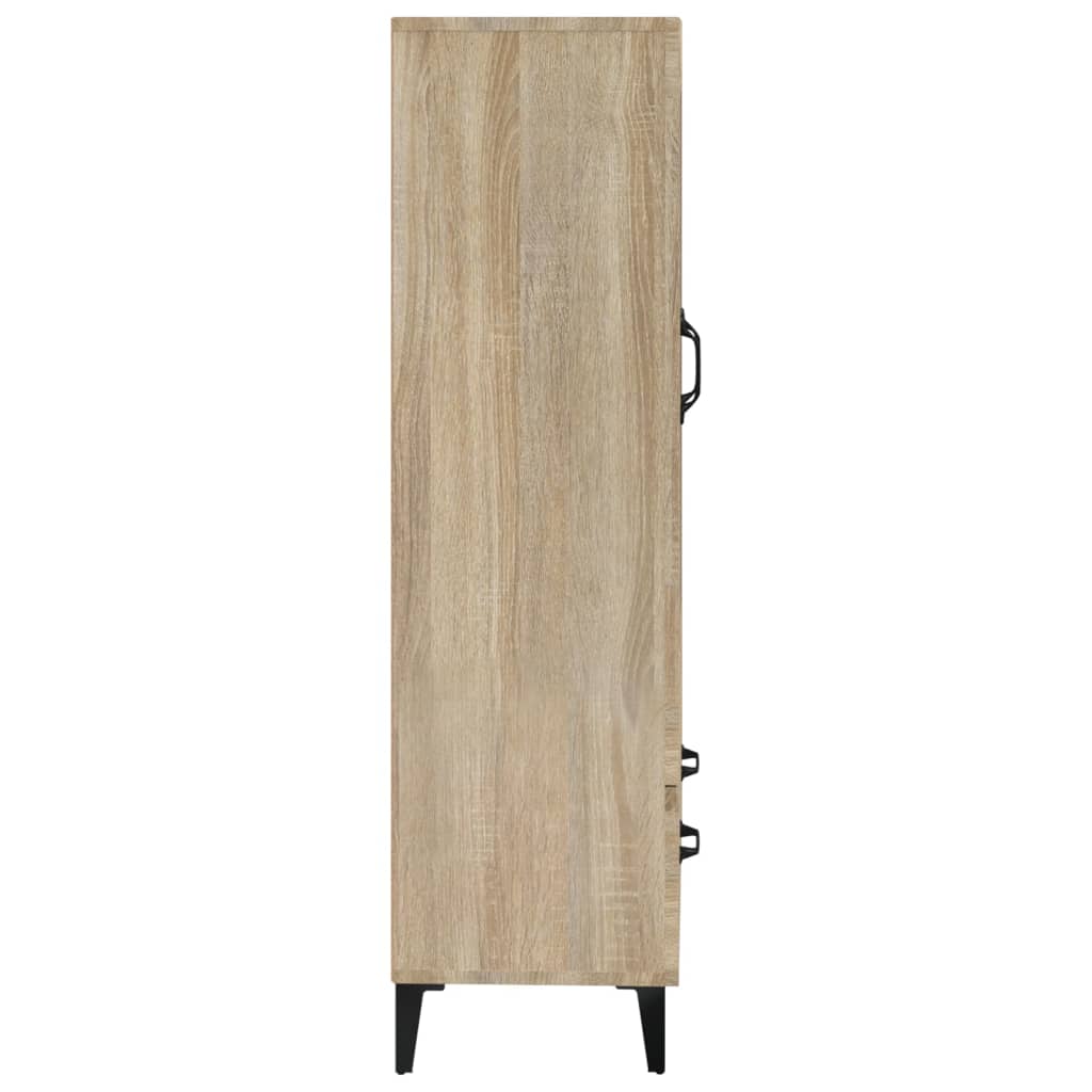 sonoma-tölgyszínű szerelt fa magasszekrény 70 x 31 x 115 cm