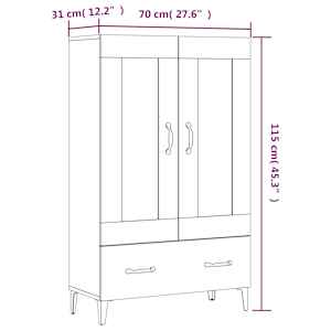 Komoda betonově šedá 70 x 31 x 115 cm kompozitní dřevo - obrázek 10