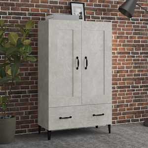 Komoda betonově šedá 70 x 31 x 115 cm kompozitní dřevo - obrázek 1