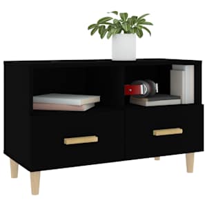 TV skříňka černá 80 x 36 x 50 cm kompozitní dřevo - obrázek 4
