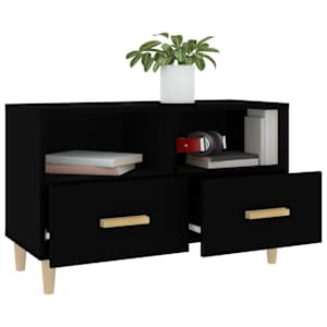 TV skříňka černá 80 x 36 x 50 cm kompozitní dřevo - obrázek 5