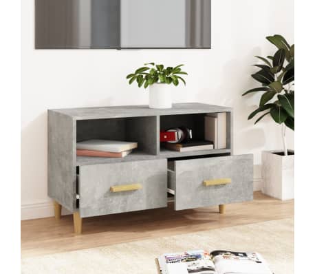 vidaXL Mueble para TV madera contrachapada gris hormigón 80x36x50 cm