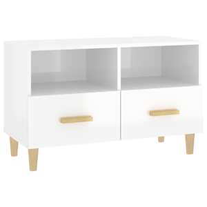 TV skříňka bílá s vysokým leskem 80x36x50 cm kompozitní dřevo - obrázek 2