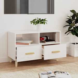 TV skříňka bílá s vysokým leskem 80x36x50 cm kompozitní dřevo - obrázek 3