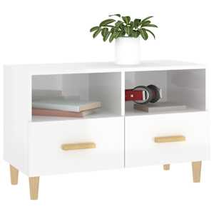 TV skříňka bílá s vysokým leskem 80x36x50 cm kompozitní dřevo - obrázek 4