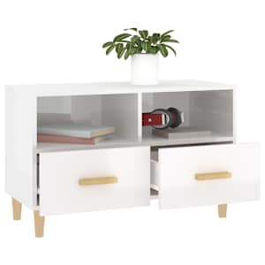 TV skříňka bílá s vysokým leskem 80x36x50 cm kompozitní dřevo - obrázek 5