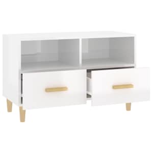 TV skříňka bílá s vysokým leskem 80x36x50 cm kompozitní dřevo - obrázek 6