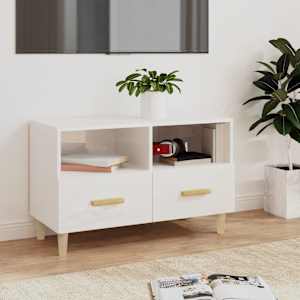 TV skříňka bílá s vysokým leskem 80x36x50 cm kompozitní dřevo - obrázek 1