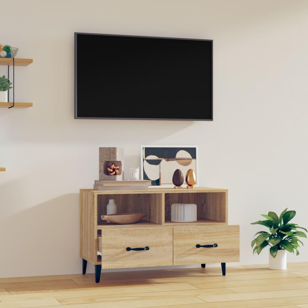 vidaXL TV omarica sonoma hrast 80x36x50 cm inženirski les