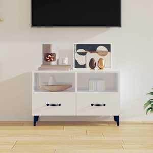 TV skříňka bílá s vysokým leskem 80x36x50 cm kompozitní dřevo