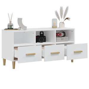 TV skříňka bílá 102 x 36 x 50 cm kompozitní dřevo - obrázek 5