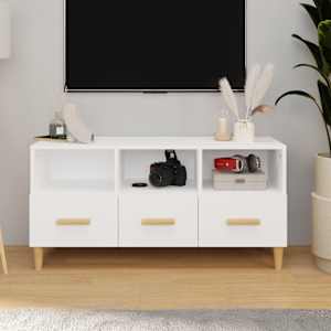 TV skříňka bílá 102 x 36 x 50 cm kompozitní dřevo - obrázek 1